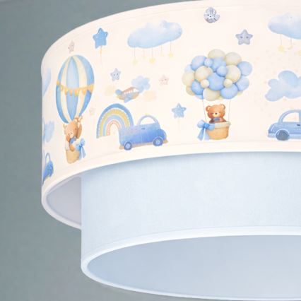 Brilagi - LED Dětský lustr na lanku BOBO 1xE27/60W/230V pr. 40 cm krémová/modrá/medvídci