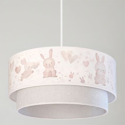 Brilagi - LED Dětský lustr na lanku BOBO 1xE27/60W/230V pr. 40 cm krémová/šedá/králíčci