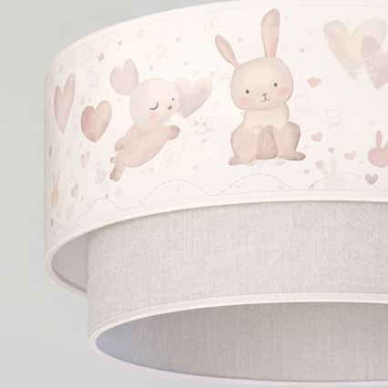 Brilagi - LED Dětský lustr na lanku BOBO 1xE27/60W/230V pr. 40 cm krémová/šedá/králíčci