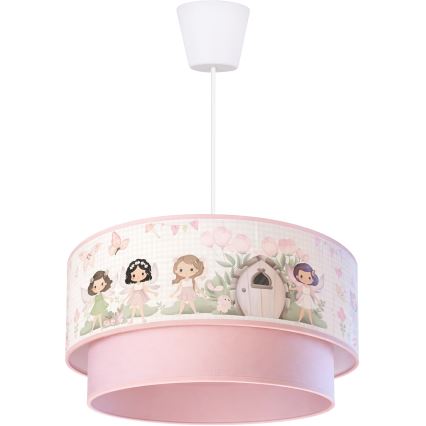 Brilagi - LED Dětský lustr na lanku BOBO 1xE27/60W/230V pr. 40 cm růžová/víly