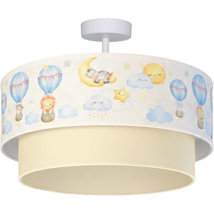 Brilagi - LED Dětský přisazený lustr BOBO 1xE27/10W/230V pr. 40 cm bílá/béžová/zvířátka