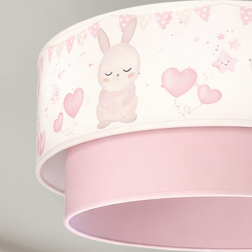Brilagi - LED Dětský přisazený lustr BOBO 1xE27/10W/230V pr. 40 cm krémová/růžová/králíčci