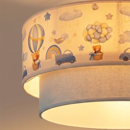 Brilagi - LED Dětský přisazený lustr BOBO 1xE27/10W/230V pr. 40 cm krémová/modrá/medvídci