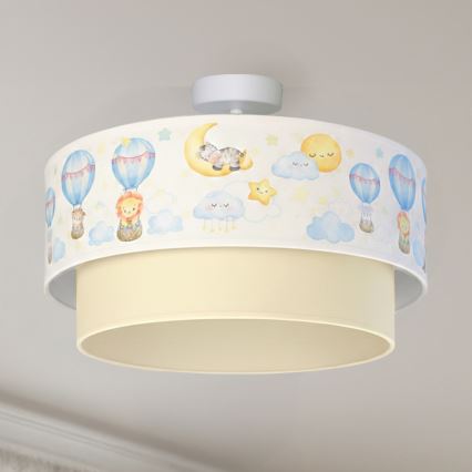 Brilagi - LED Dětský přisazený lustr BOBO 1xE27/60W/230V pr. 40 cm bílá/béžová/zvířátka