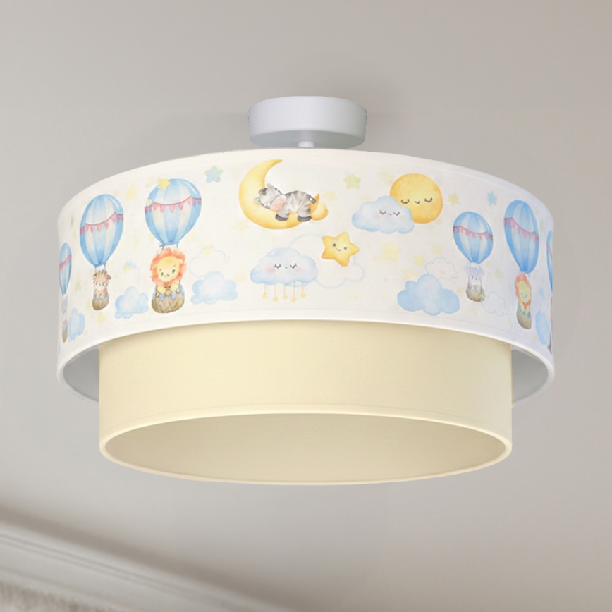 Brilagi - LED Dětský přisazený lustr BOBO 1xE27/60W/230V pr. 40 cm bílá/béžová/zvířátka