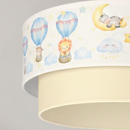 Brilagi - LED Dětský přisazený lustr BOBO 1xE27/60W/230V pr. 40 cm bílá/béžová/zvířátka