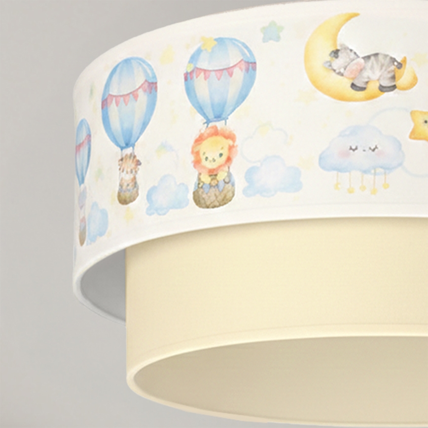 Brilagi - LED Dětský přisazený lustr BOBO 1xE27/60W/230V pr. 40 cm bílá/béžová/zvířátka