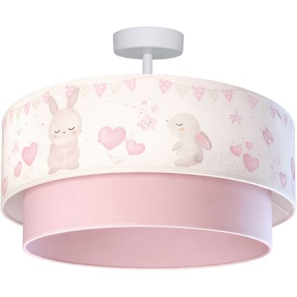 Brilagi - LED Dětský přisazený lustr BOBO 1xE27/60W/230V pr. 40 cm krémová/růžová/králíčci