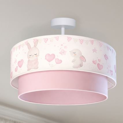 Brilagi - LED Dětský přisazený lustr BOBO 1xE27/60W/230V pr. 40 cm krémová/růžová/králíčci
