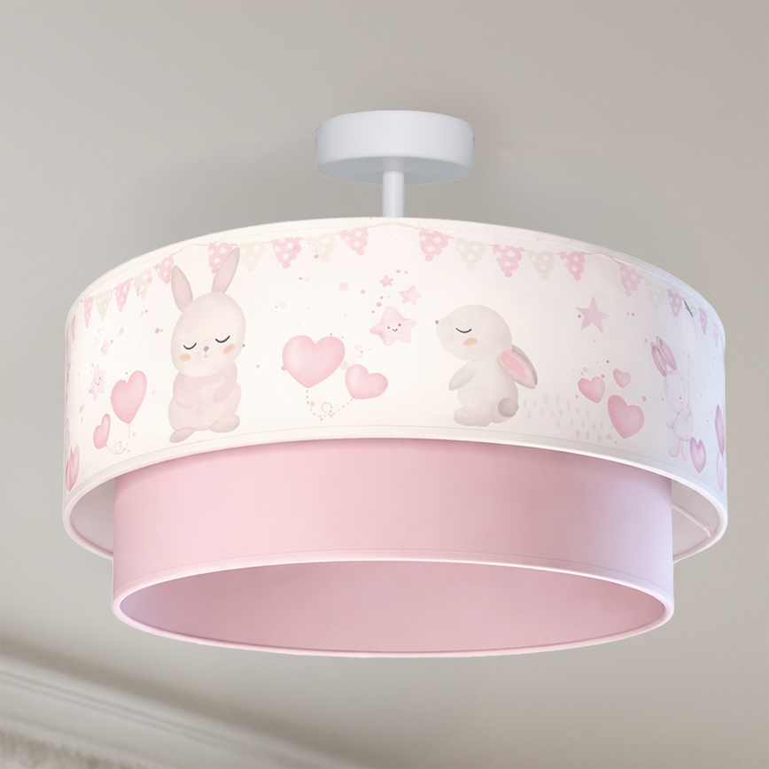 Brilagi - LED Dětský přisazený lustr BOBO 1xE27/60W/230V pr. 40 cm krémová/růžová/králíčci