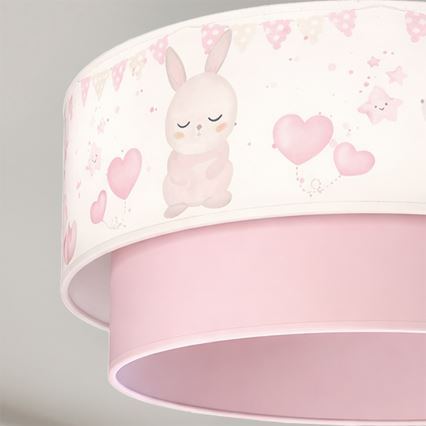 Brilagi - LED Dětský přisazený lustr BOBO 1xE27/60W/230V pr. 40 cm krémová/růžová/králíčci