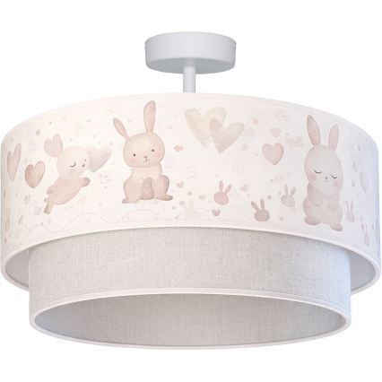 Brilagi - LED Dětský přisazený lustr BOBO 1xE27/60W/230V pr. 40 cm krémová/šedá/králíčci