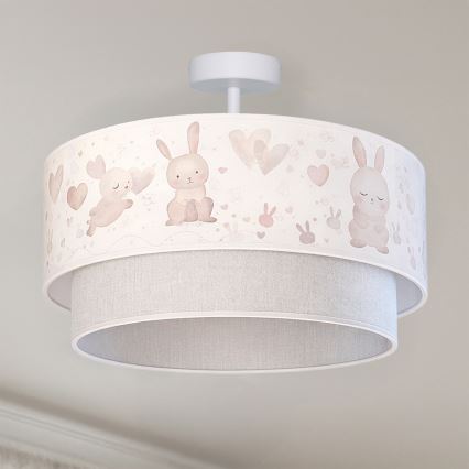 Brilagi - LED Dětský přisazený lustr BOBO 1xE27/60W/230V pr. 40 cm krémová/šedá/králíčci