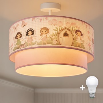 Brilagi - LED Dětský přisazený lustr BOBO 1xE27/60W/230V pr. 40 cm růžová/víly