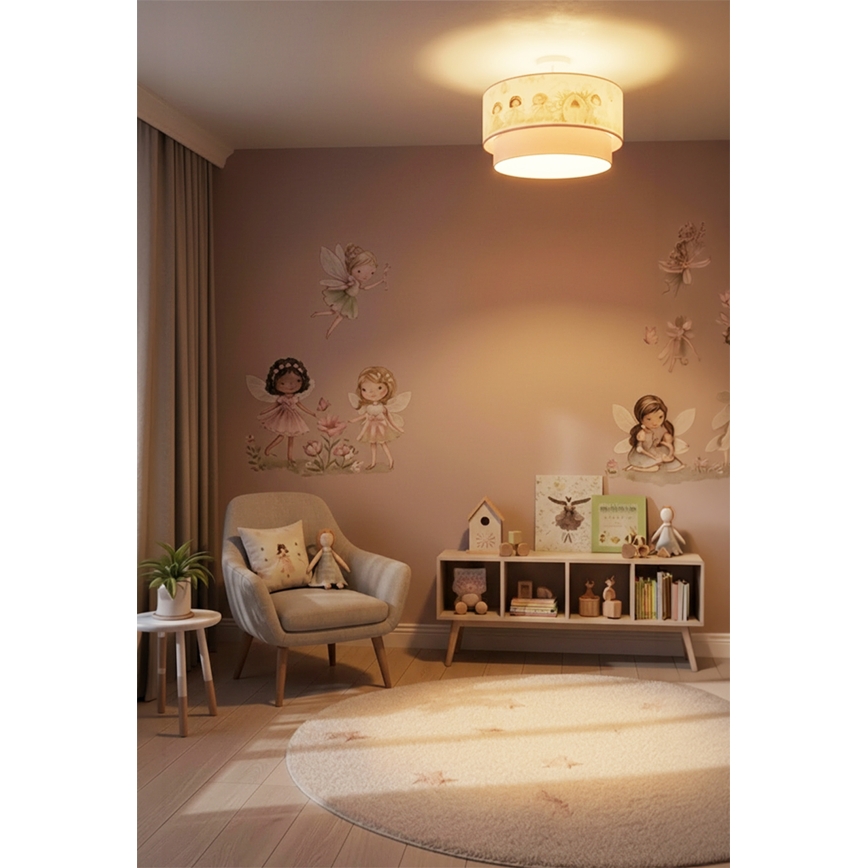 Brilagi - LED Dětský přisazený lustr BOBO 1xE27/60W/230V pr. 40 cm růžová/víly