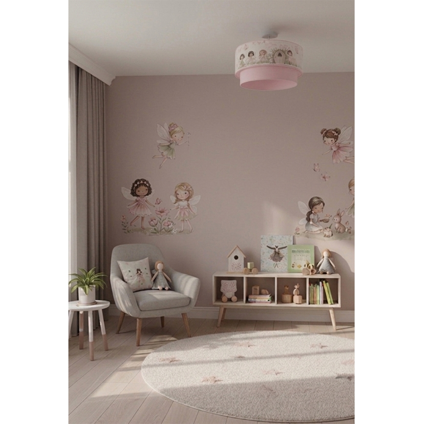 Brilagi - LED Dětský přisazený lustr BOBO 1xE27/60W/230V pr. 40 cm růžová/víly