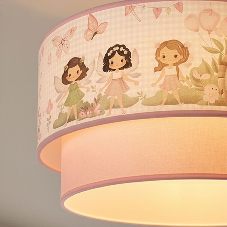 Brilagi - LED Dětský přisazený lustr BOBO 1xE27/60W/230V pr. 40 cm růžová/víly