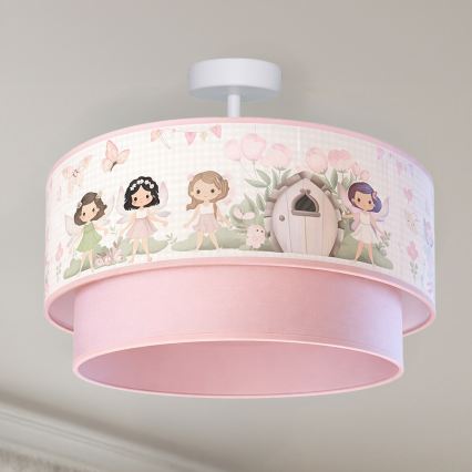 Brilagi - LED Dětský přisazený lustr BOBO 1xE27/60W/230V pr. 40 cm růžová/víly