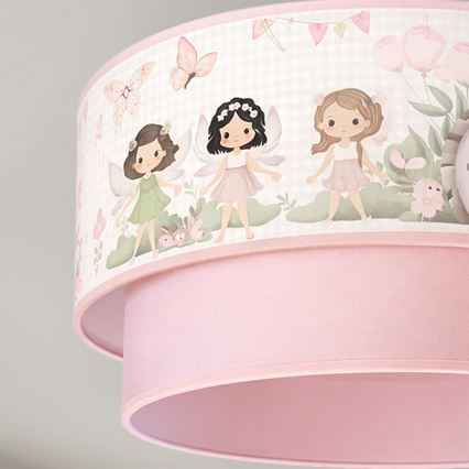 Brilagi - LED Dětský přisazený lustr BOBO 1xE27/60W/230V pr. 40 cm růžová/víly