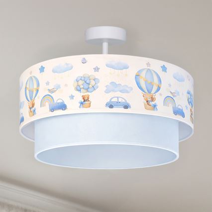 Brilagi - LED Dětský přisazený lustr BOBO 1xE27/60W/230V pr. 40 cm krémová/modrá/medvídci