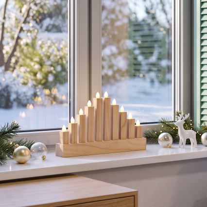BRILAGI - LED Dřevěný vánoční svícen 10xLED/2xAA