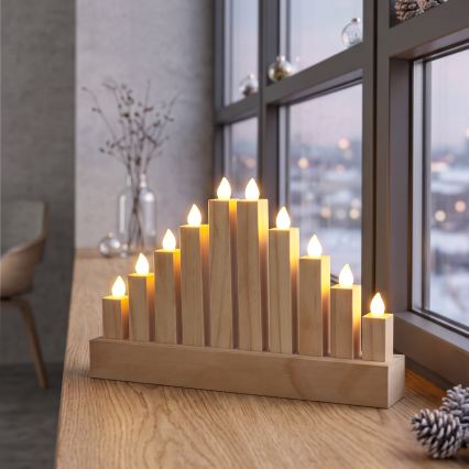 BRILAGI - LED Dřevěný vánoční svícen 10xLED/2xAA