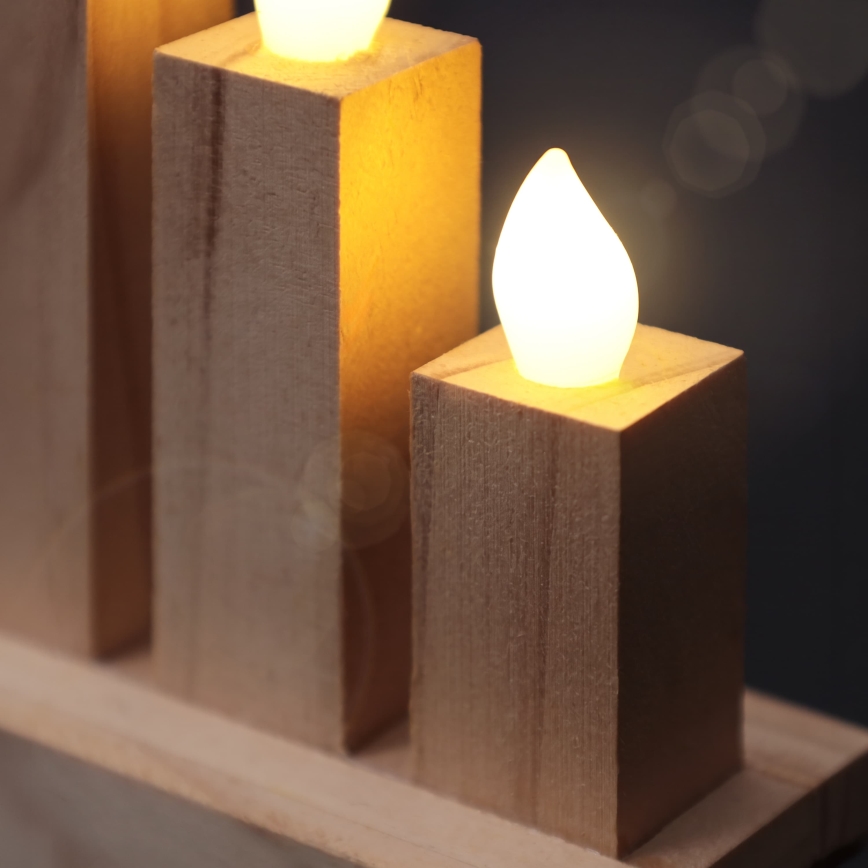 BRILAGI - LED Dřevěný vánoční svícen 10xLED/2xAA