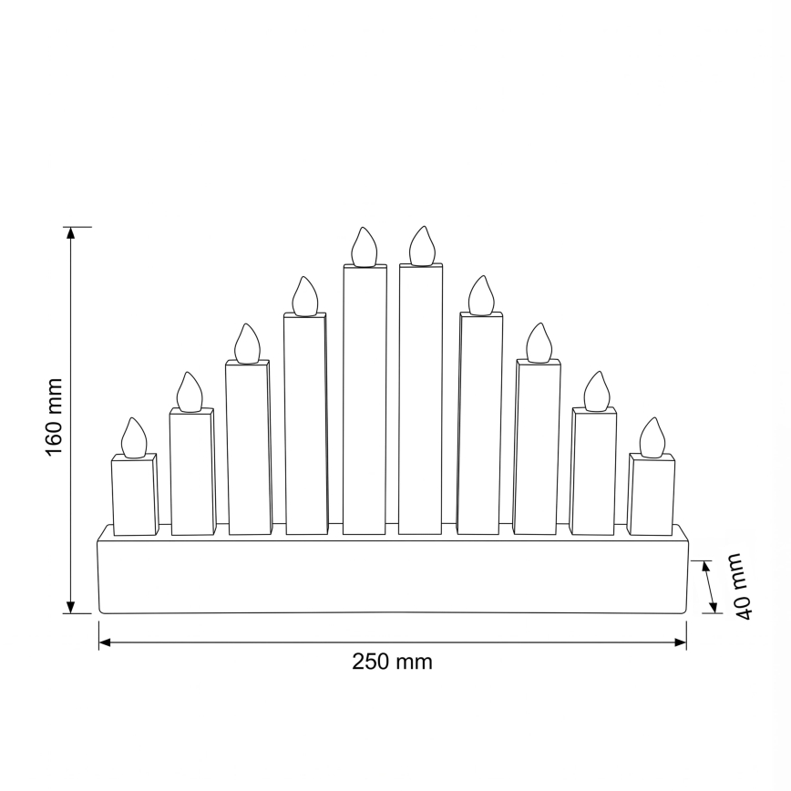 BRILAGI - LED Dřevěný vánoční svícen 10xLED/2xAA