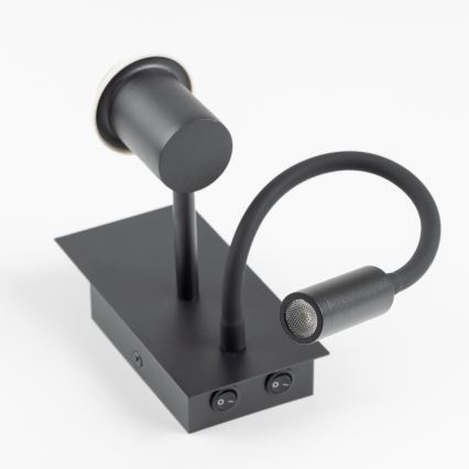 Brilagi - LED Flexibilní nástěnná lampa BOBO 1xE27/25W/230V + LED/3W černá/růžová