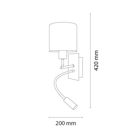Brilagi - LED Flexibilní nástěnná lampa BOBO 1xE27/25W/230V + LED/3W matný chrom/růžová