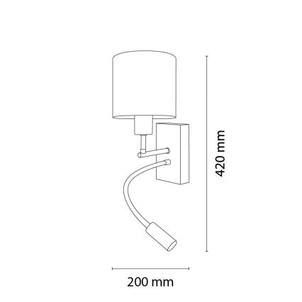 Brilagi - LED Dětská flexibilní nástěnná lampa BOBO WOOD 1xE27/25W/230V + LED/3W dub/bílá/béžová/puntíky