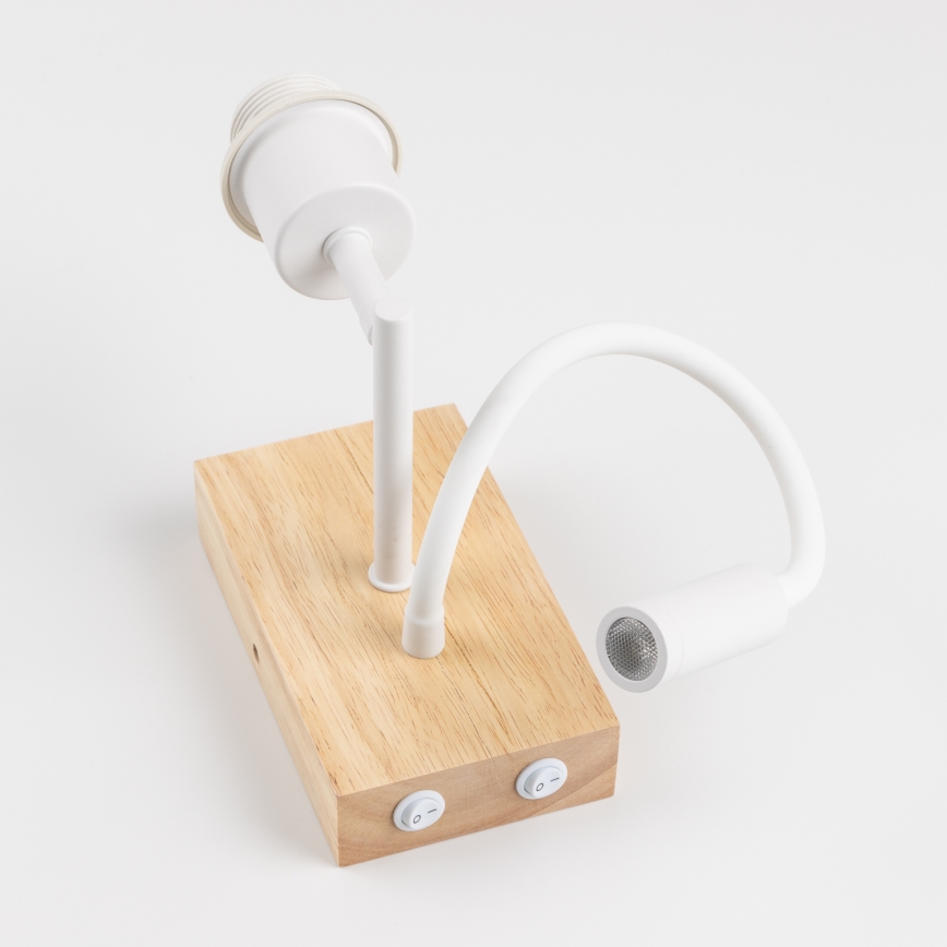 Brilagi - LED Dětská flexibilní nástěnná lampa BOBO WOOD 1xE27/25W/230V + LED/3W dub/bílá/zvířátka