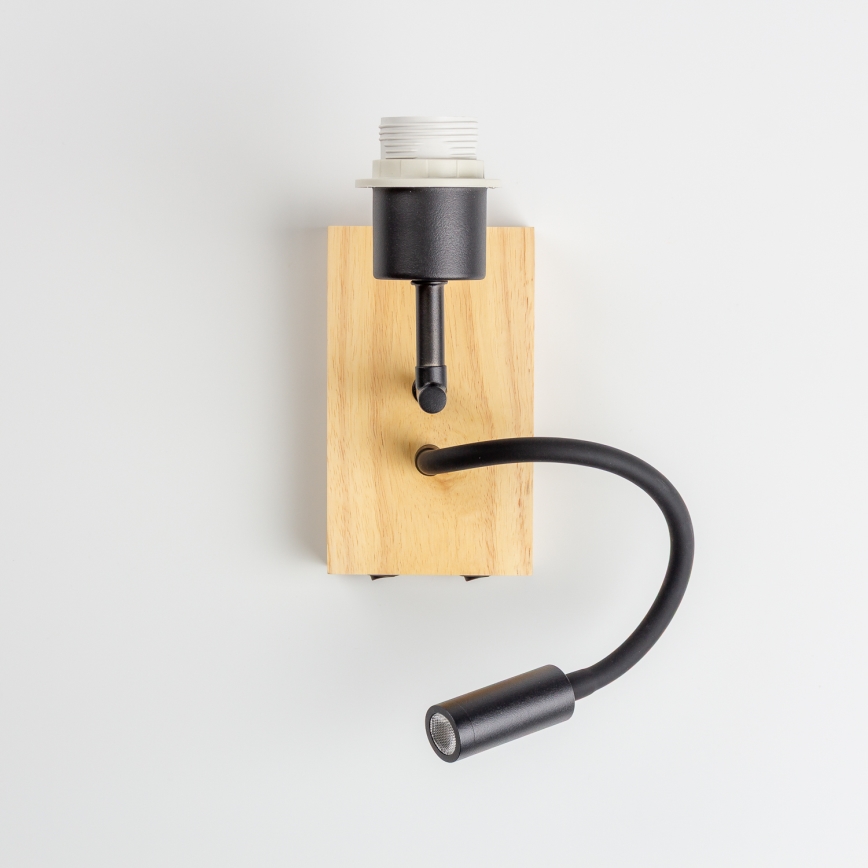 Brilagi - LED Dětská flexibilní nástěnná lampa BOBO WOOD 1xE27/25W/230V + LED/3W dub/černá/bílá/králíčci