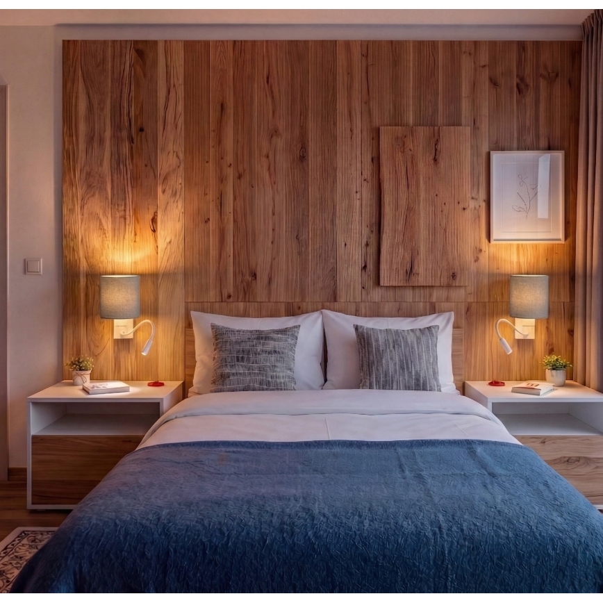 Brilagi - LED Flexibilní nástěnná lampa NUBILA 1xE27/25W/230V + LED/3W bílá/světle šedá