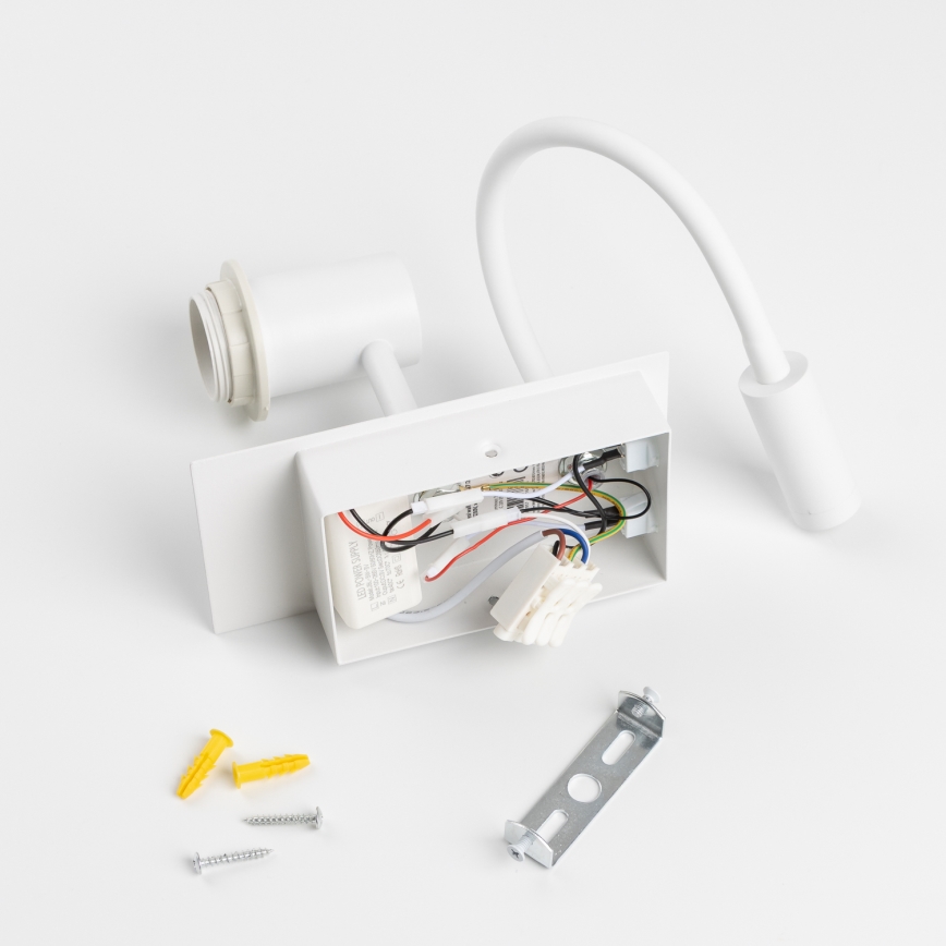 Brilagi - LED Flexibilní nástěnná lampa NUBILA 1xE27/25W/230V + LED/3W bílá/světle šedá