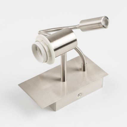 Brilagi - LED Flexibilní nástěnná lampa NUBILA 1xE27/25W/230V + LED/3W matný chrom/světle šedá