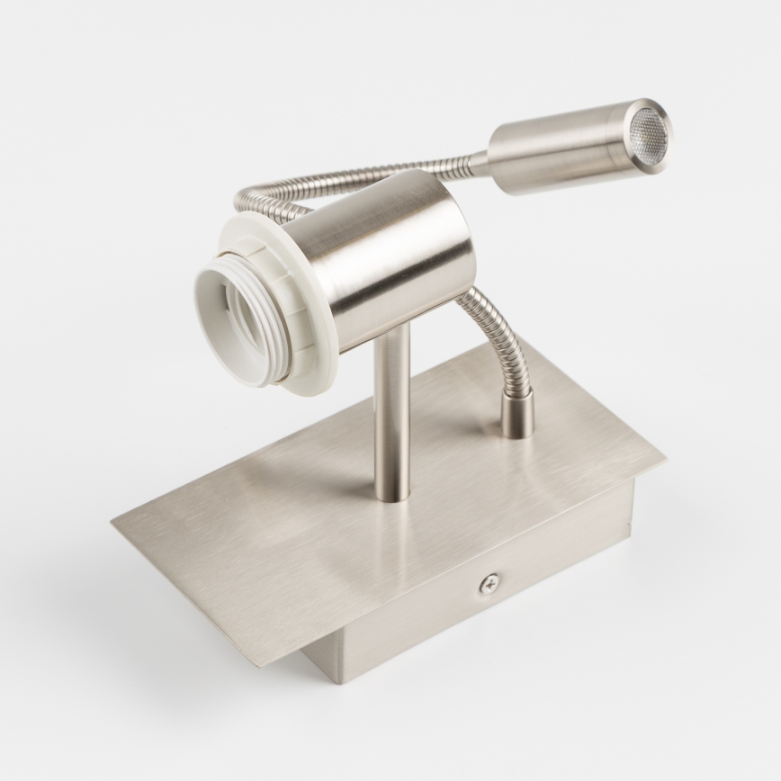 Brilagi - LED Flexibilní nástěnná lampa NUBILA 1xE27/25W/230V + LED/3W matný chrom/světle šedá