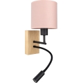Brilagi - LED Flexibilní nástěnná lampa BOBO WOOD 1xE27/25W/230V + LED/3W dub/černá/růžová