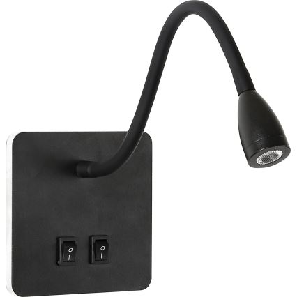 Brilagi - LED Flexibilní nástěnná lampa MAYA Double LED/4W/230V + LED/3W černá