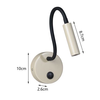 Brilagi - LED Flexibilní nástěnná lampa MAYA LED/3W/230V 4000K béžová