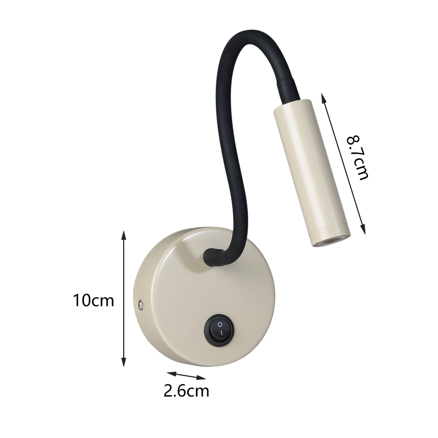 Brilagi - LED Flexibilní nástěnná lampa MAYA LED/3W/230V 4000K béžová