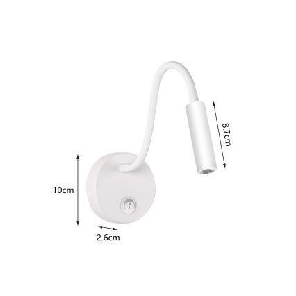 Brilagi - LED Flexibilní nástěnná lampa MAYA LED/3W/230V 4000K bílá