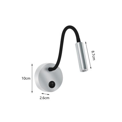 Brilagi - LED Flexibilní nástěnná lampa MAYA LED/3W/230V 4000K stříbrná