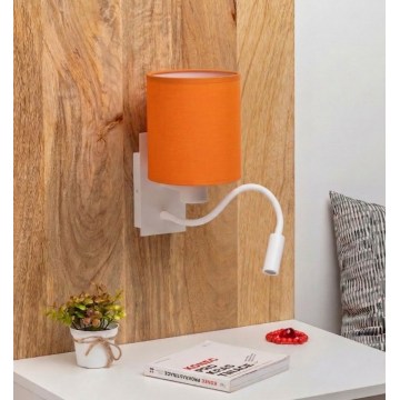 Brilagi - LED Flexibilní nástěnná lampa NUBILA 1xE27/25W/230V + LED/3W bílá/oranžová