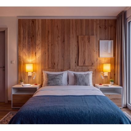 Brilagi - LED Flexibilní nástěnná lampa NUBILA 1xE27/25W/230V + LED/3W bílá/žlutá