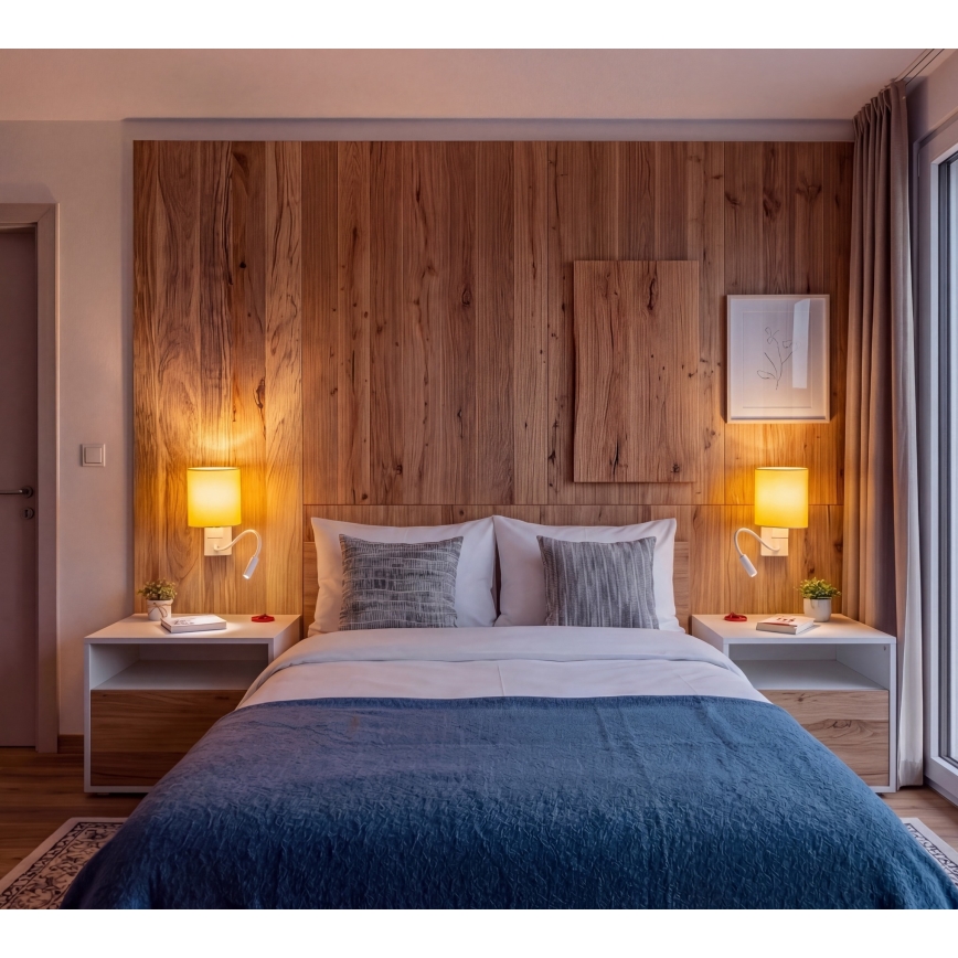 Brilagi - LED Flexibilní nástěnná lampa NUBILA 1xE27/25W/230V + LED/3W bílá/žlutá