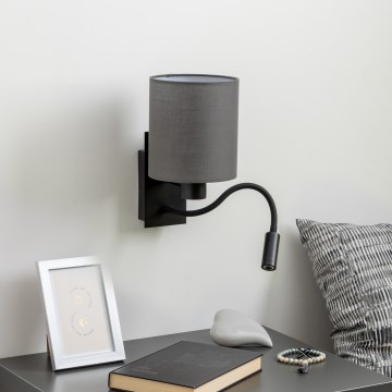 Brilagi - LED Flexibilní nástěnná lampa NUBILA 1xE27/25W/230V + LED/3W černá/antracit