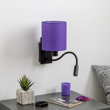 Brilagi - LED Flexibilní nástěnná lampa NUBILA 1xE27/25W/230V + LED/3W černá/fialová