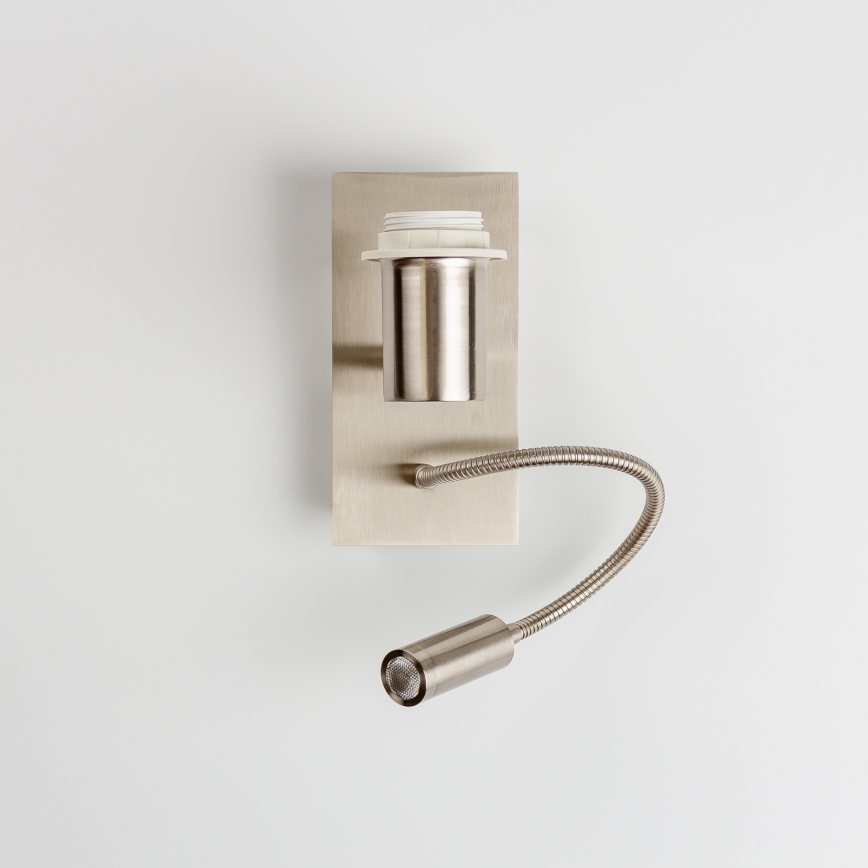 Brilagi - LED Flexibilní nástěnná lampa NUBILA 1xE27/25W/230V + LED/3W matný chrom/žlutá