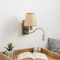 Brilagi - LED Flexibilní nástěnná lampa NUBILA 1xE27/25W/230V + LED/3W matný chrom/světle hnědá